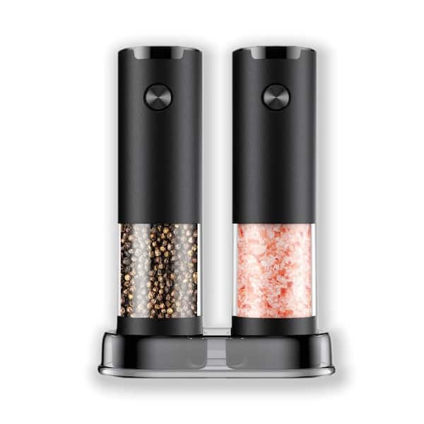 Set of 2 Electric Salt and Pepper Grinder Set, Automatic Battery Pepper Mill Shakers, Adjustable and Larger Capacity