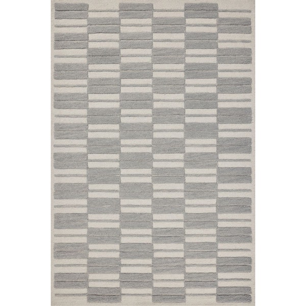 Chris Loves Julia x Loloi Bradley Ivory / Grey 11 ft. -6 in.x 15 ft.  Area Rug