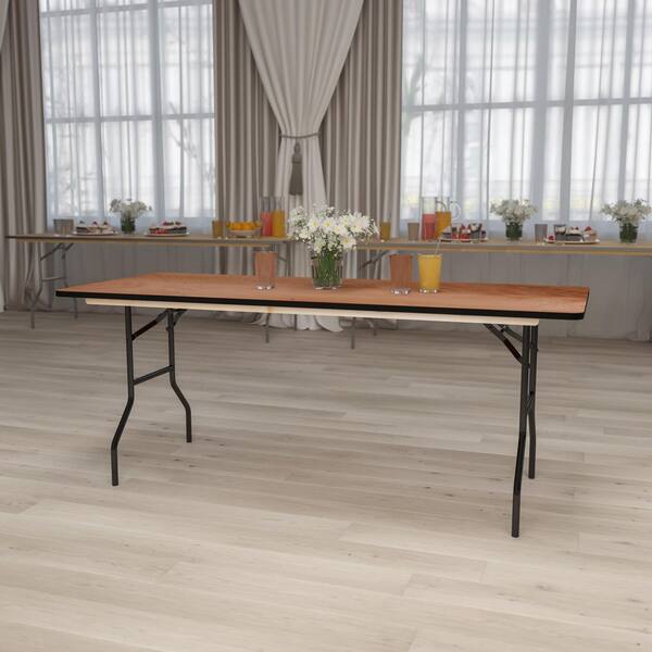 Carnegy Avenue Gael 72 in. L Rectangle Natural Wood Top with Clear