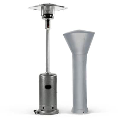 46,000 BTU Outdoor Stainless Steel Propane Powered Patio Heater with Cover