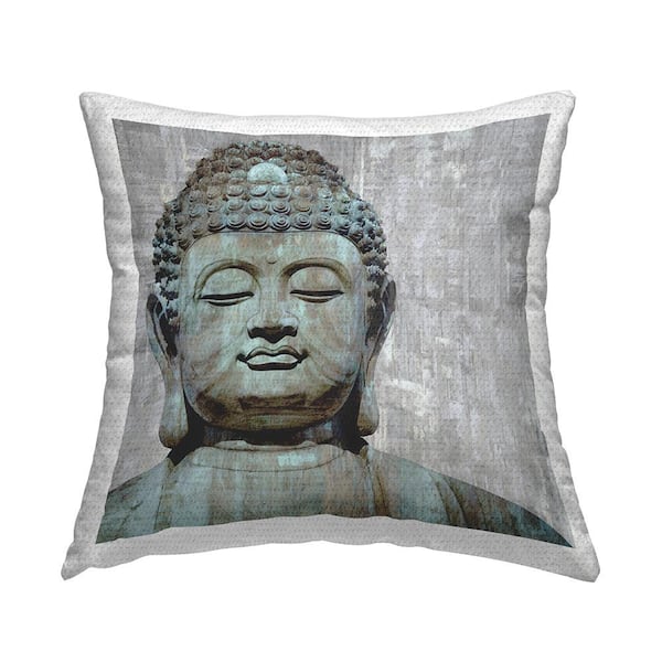 Stupell Industries Spiritual Buddha Religious Symbol Grey Square Outdoor Throw Pillow