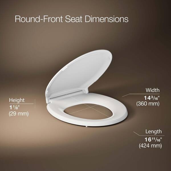 KOHLER Rutledge Round Closed Front Toilet Seat in White