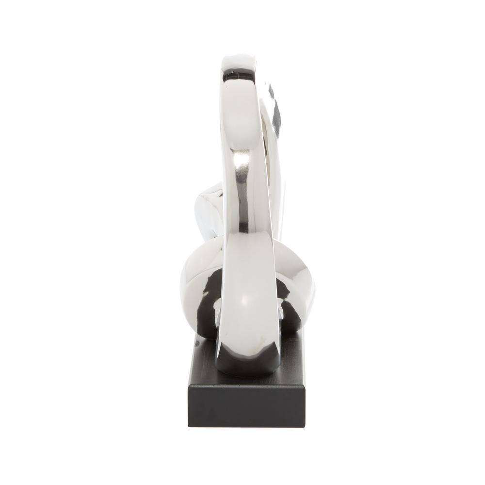Silver Link Porcelain Abstract Sculpture 12"x12"