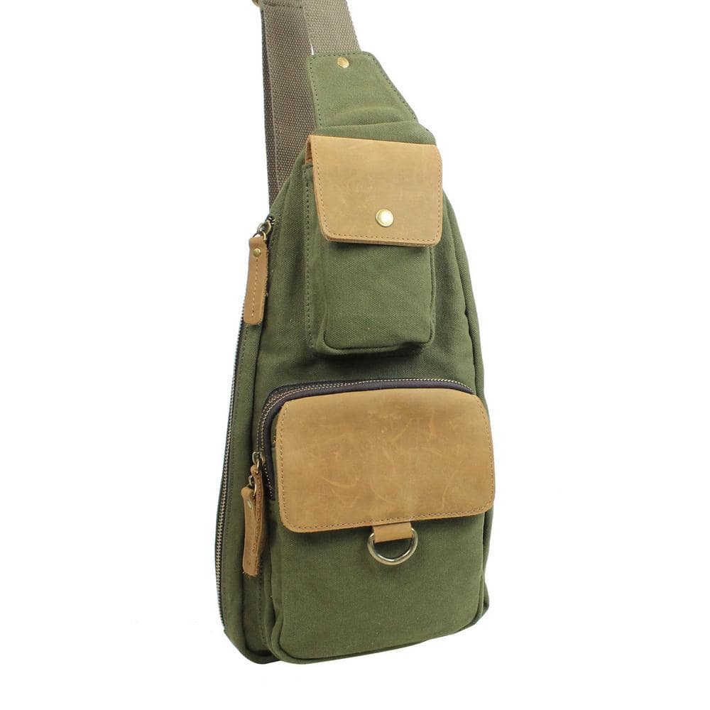 Single Shoulder Chest Sling Vintage Military Style Canvas