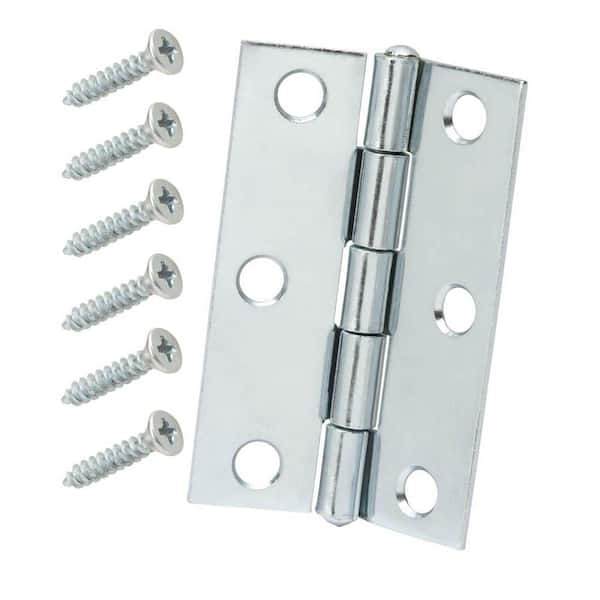 Everbilt 2-1/2 in. Zinc-Plated Non-Removable Pin Narrow Utility Hinge (2-Pack)