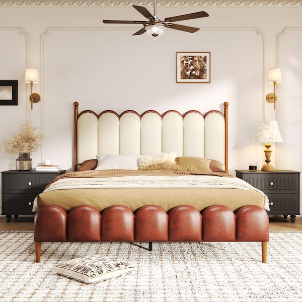 CHRISTOPHER KNIGHT HOME Cascade Brown Plus Beige PU Leather