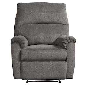 Gray Fabric Zero Wall Power Recliner with Pillow Top Armrests