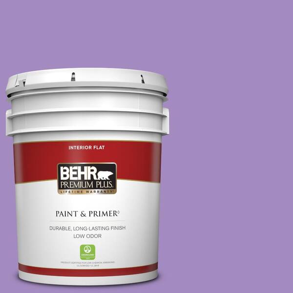 BEHR PREMIUM PLUS 5 gal. #P570-4 Classic Bouquet Flat Low Odor Interior Paint & Primer