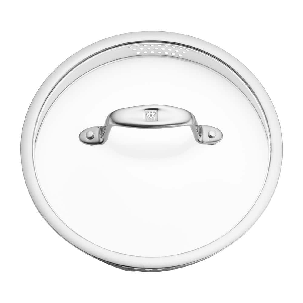 3-Quart Silver Stainless Steel Nonstick Saucepan with Glass Lid