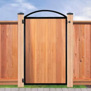 EZ Install 8-Standard Fence Board Arched Pro Gate Frame with One 15 in. Dia Round Gate Insert