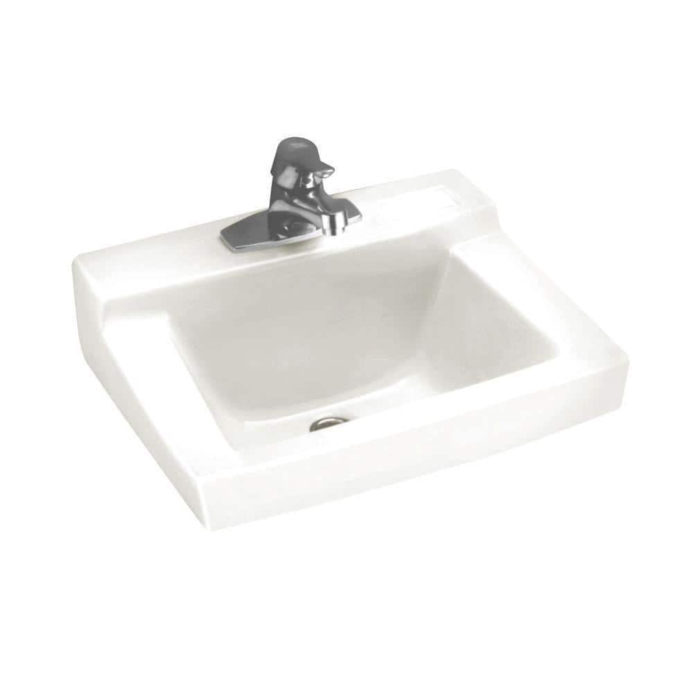 American Standard Declyn Wall Hung Bathroom Sink In White With 4 In Faucet Holes 0321975020 The Home Depot