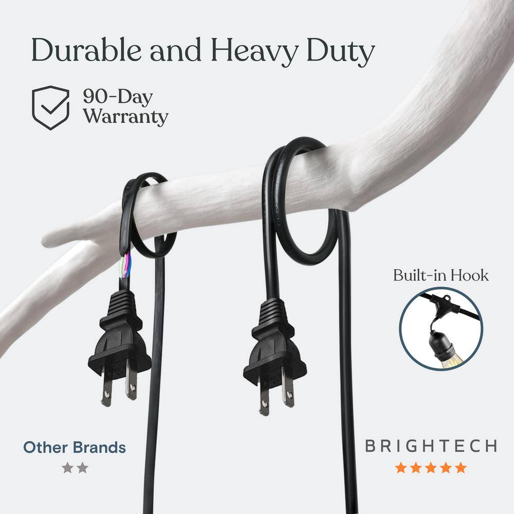 Brightech 48ft Black Outdoor Incandescent Globe String Lights