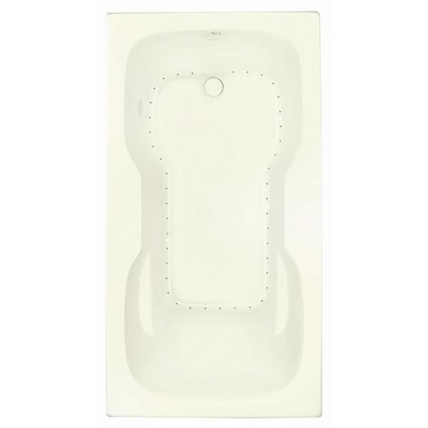 Aquatic Serenity 4 in. - 60 in. Rectangular Acrylic Reversible Drain Drop-in Air Bath Tub with Chromatherapy in Biscuit