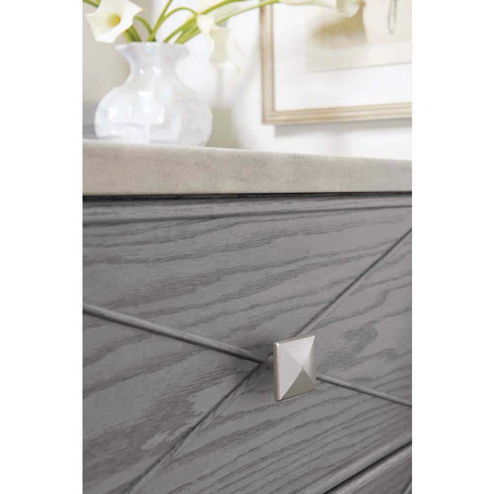 Polished Chrome Square Cabinet Knob with Mounting Hardware