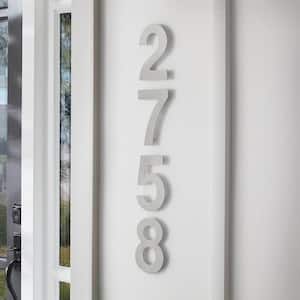 6 in. Silver Stainless Steel Floating House Number 7