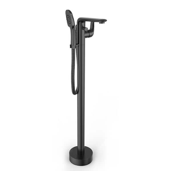 Maincraft Single-Handle Freestanding Tub Faucet with Handheld Shower Head in Matte Black