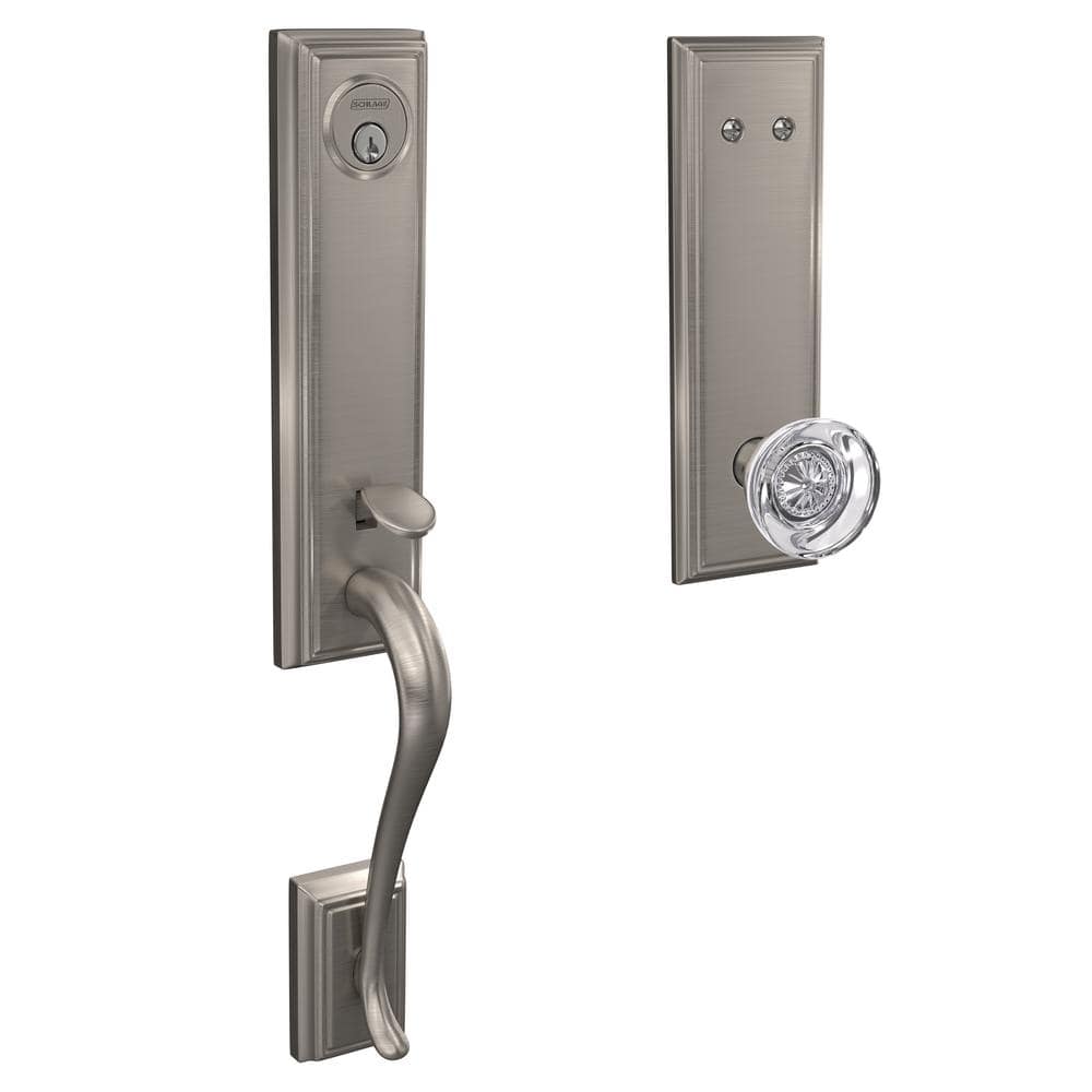 Custom Addison Satin Nickel 3/4 Trim Dummy Door Handleset with Hobson Glass Door Knob price history on PriceWatchPro