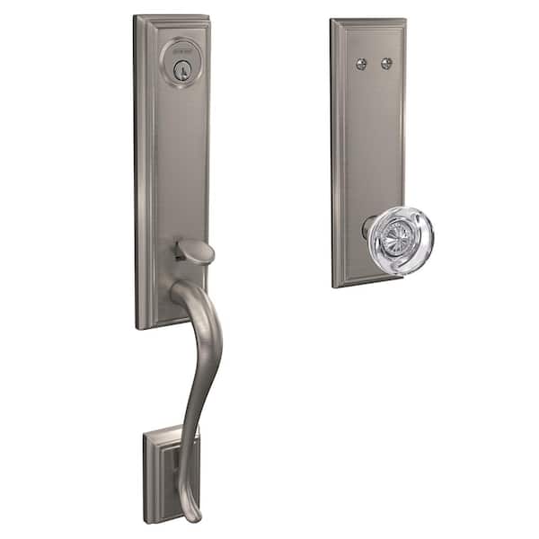 Custom Addison Satin Nickel 3/4 Trim Dummy Door Handleset with Hobson Glass Door Knob