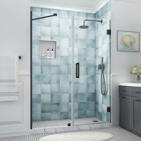 Aston Belmore XL 68.25 - 69.25 in. W x 80 in. H Frameless Hinged Shower Door with Clear StarCast Glass in Oil Rubbed Bronze