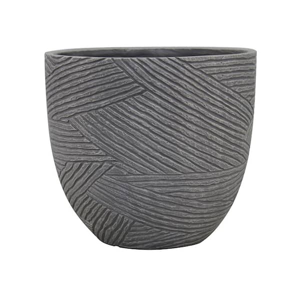 Southern Patio Riptide Medium 12 in. x 11 in. 13 qt. Gray HighDensity Resin Outdoor Planter HDR