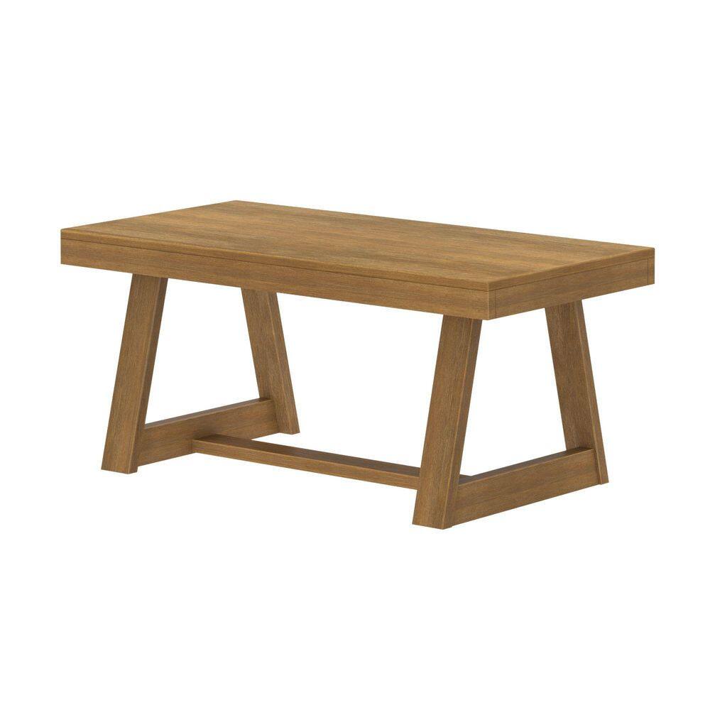 Classic 40.25 in. Pecan Wirebrush Rectangle Solid Wood Coffee Table