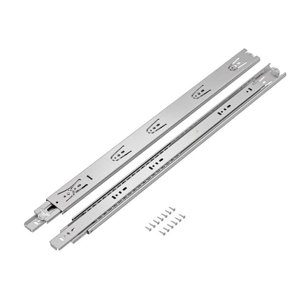 Richelieu Hardware 22 in. (550 mm) Stainless Steel Full Extension Side Mount Ball Bearing Drawer Slides, 1-Pair (2-Pieces)