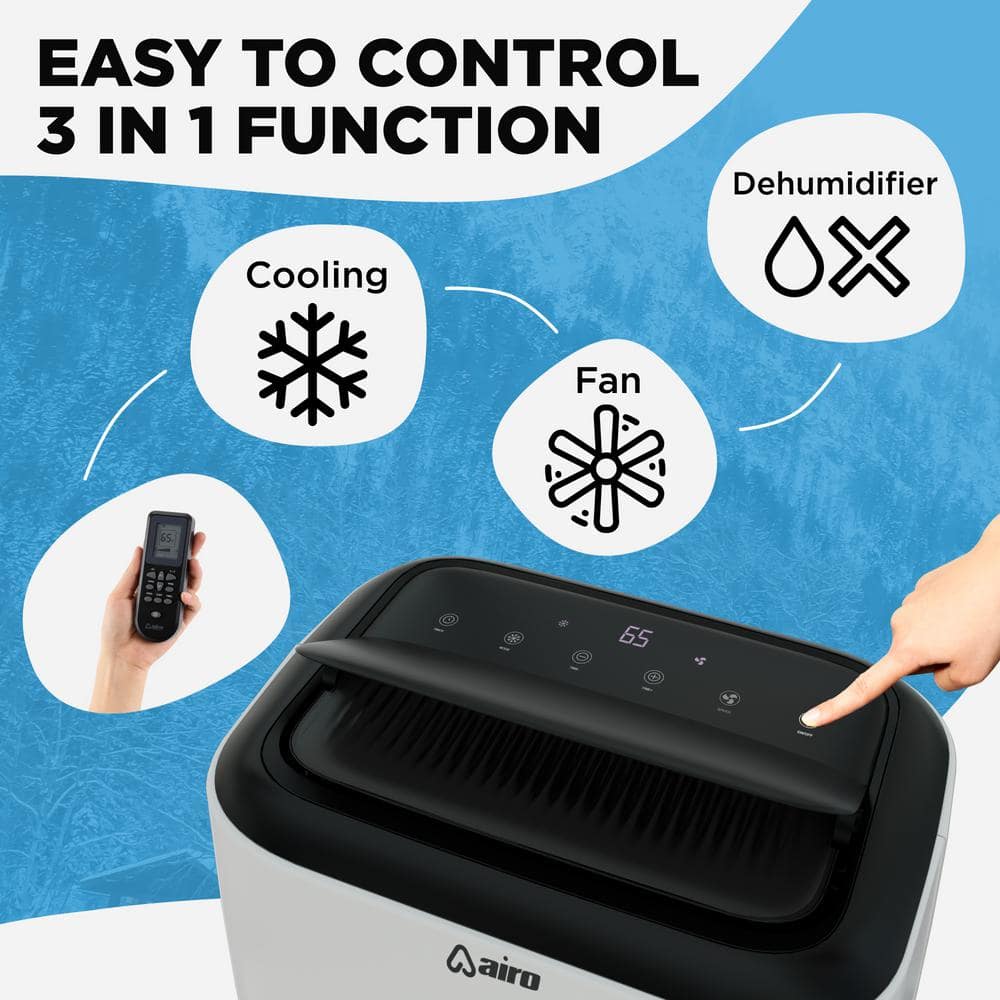 Compact White Portable Air Conditioner with Remote Control