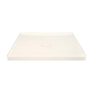 Linear 36 in. L x 36 in. W Single Threshold Alcove Shower Pan Base with a Center Drain in Cameo