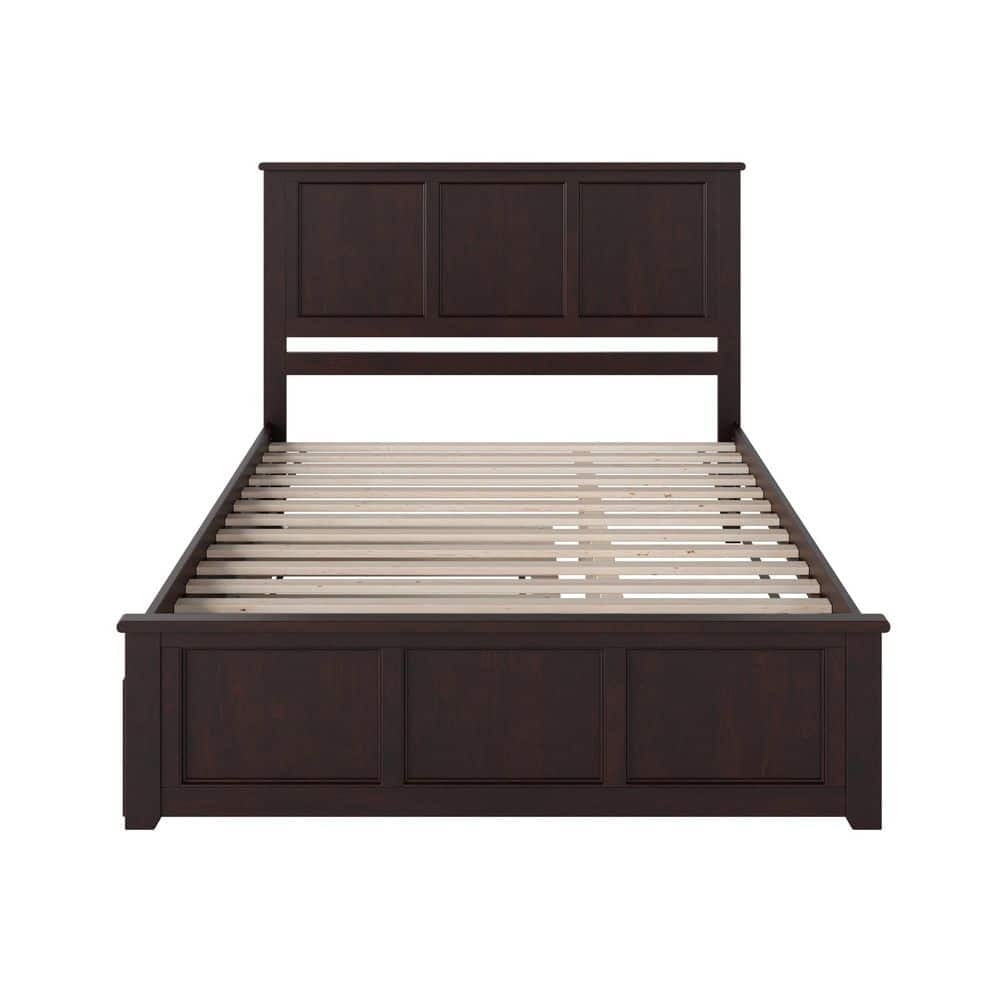 Madison White Solid Wood Frame Queen Platform Bed with Matching Footboard and Twin XL Trundle - thumbnail 4