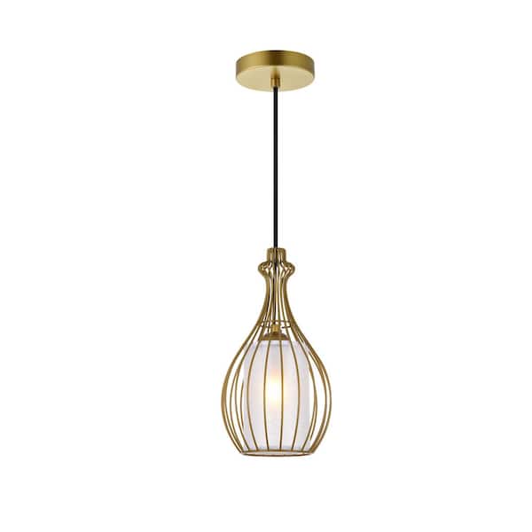 Unbranded Timeless Home 6.7 in. 1-Light Brass Pendant Light, Bulbs Not Included