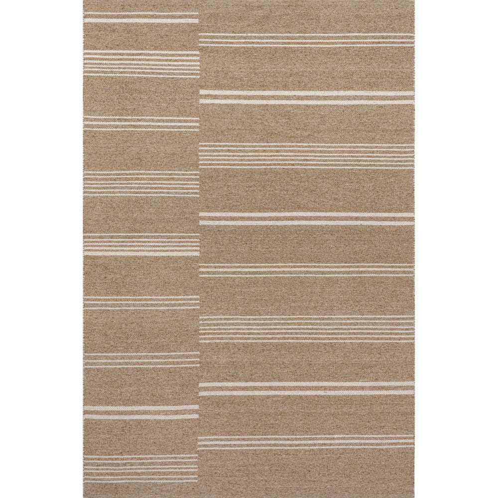 RUGS USA Birchwood Reversible Striped Wool Sand Doormat 3 ft. x 5 ft ...