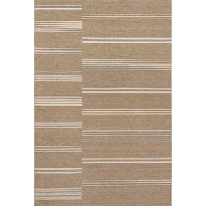 Birchwood Reversible Striped Wool Sand Doormat 3 ft. x 5 ft. Indoor/Outdoor Patio Rug