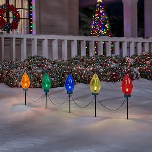 20 in. Multi-Colored Giant C7 LED Pathway Lights (5-Pack)