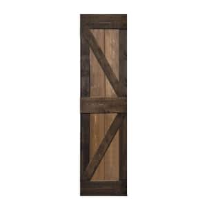 K Style 24 in. x 84 in. Dark Walnut/Kona Coffee Finished Solid Wood Sliding Barn Door Slab - Hardware Kit Not Included