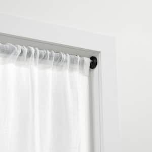 Tension Rod 48 in. - 84 in. Adjustable Length 1 in. Dia Single Curtain Rod in Black