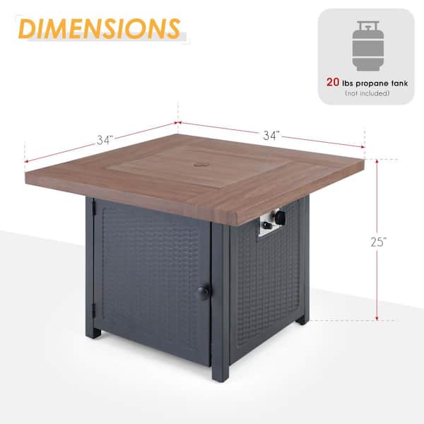 MF Studio Gas Fire Pit Table, 34 MF Studio Gas Fire Pit Table, 34