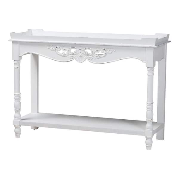 Rafferty 47.2 in. White Rectangle Wood Console Table