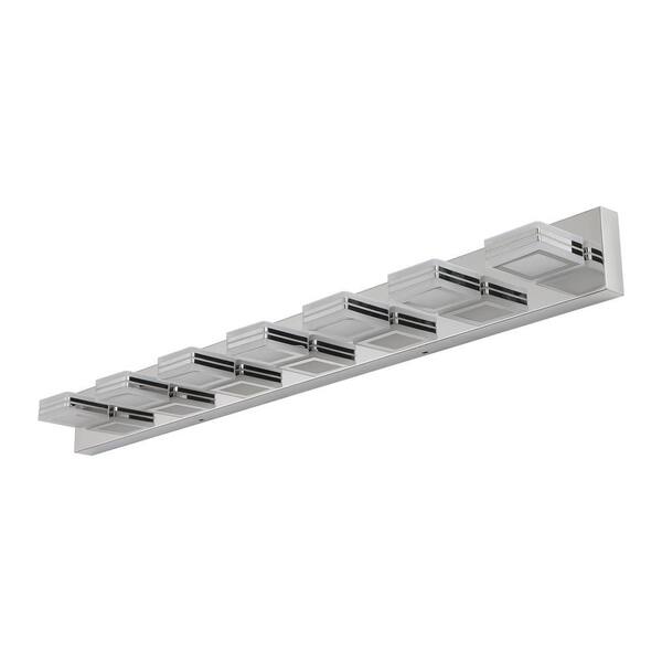 45 in. 7-Light Chrome Dimmable LED Vanity Lights Over Mirror Bath Wall Lighting