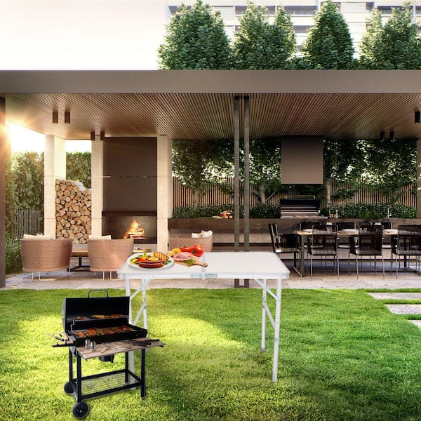 Karl home 28 in. H Aluminum Folding Portable Outdoor Picnic Table