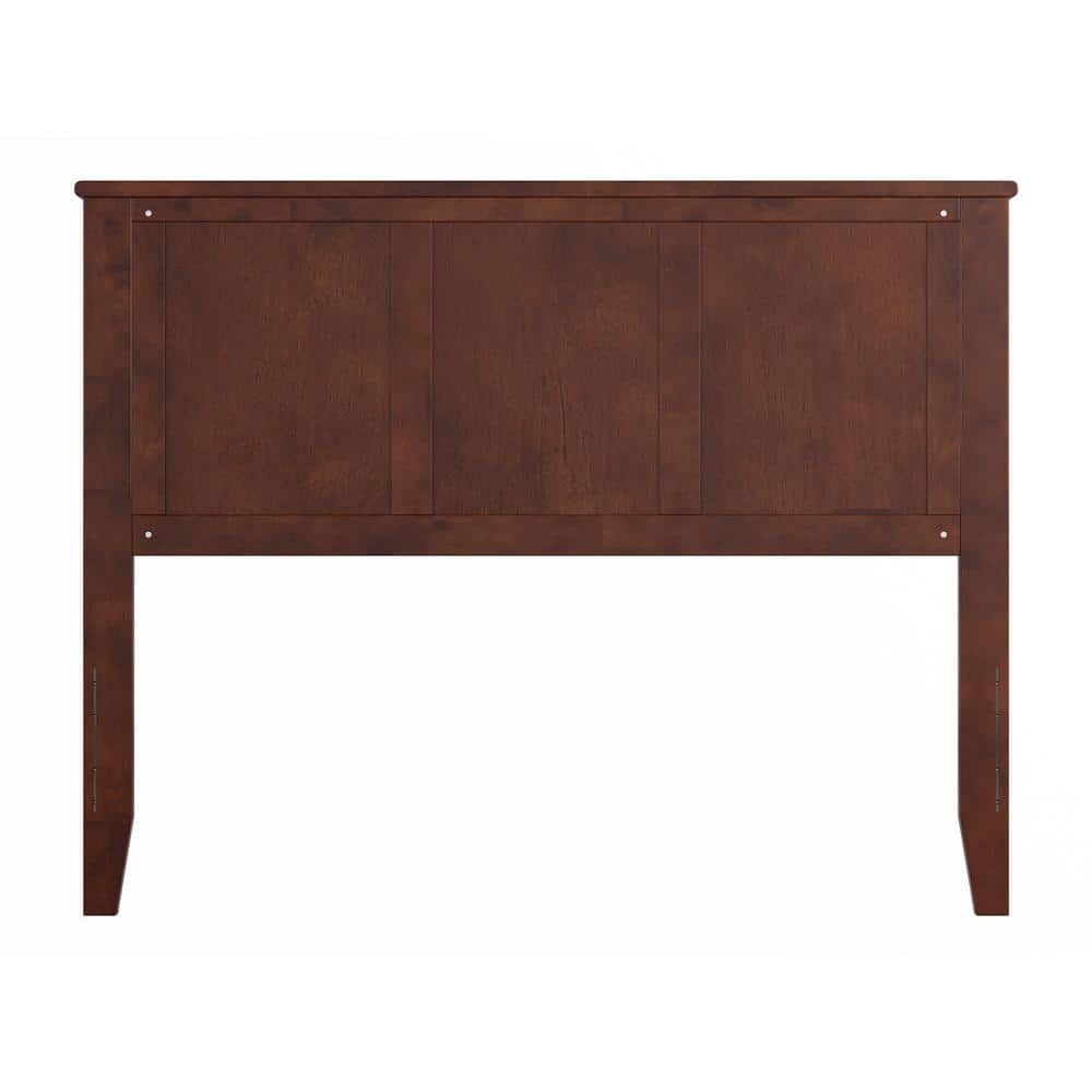 Full Walnut Wood Panel Headboard with USB Charging Station