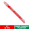 4 in. 6 TPI Carbide T-Shank Jig Saw Blade for Fiber Cement and Plaster
