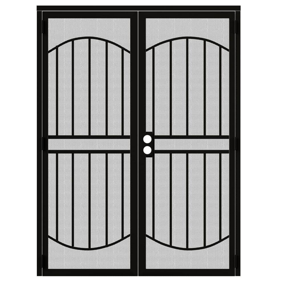 ARK DESIGN 64 in. x 80 in. Universal/Reversible Hinging Black