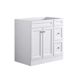 35 in. W x 21 in. D x 35 in. H Bath Vanity Cabinet without Top in White