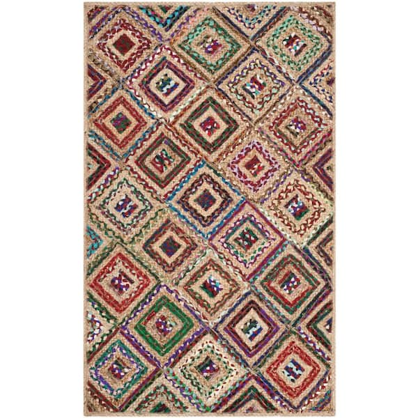 SAFAVIEH Cape Cod Natural/Red 4 ft. x 6 ft. Geometric Area Rug