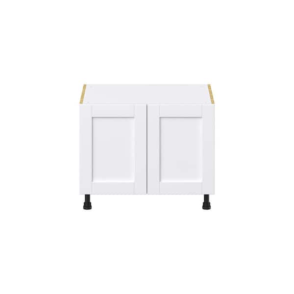 J COLLECTION Mancos Bright White Shaker Assembled Apron Front Sink Base Kitchen Cabinet (30 in. W x 24.5 in. H x 24 in. D)