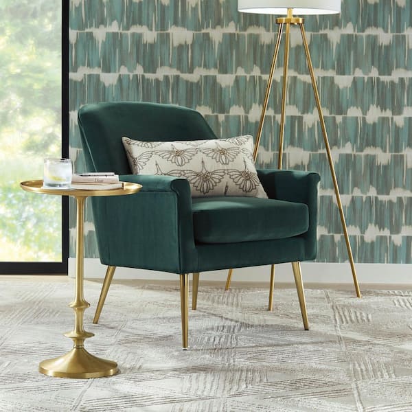 StyleWell Blairmore Verdite Green Velvet Upholstered Accent Chair