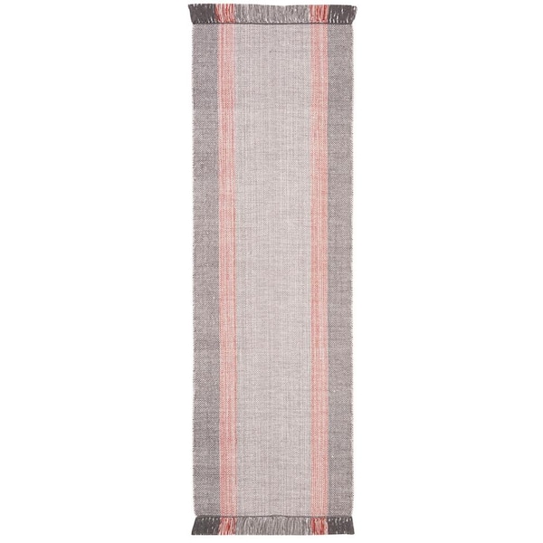 SAFAVIEH Montauk Terracotta/Gray 2 ft. x 7 ft. Striped Runner Rug