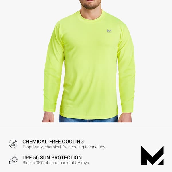 Mission Unisex Long Sleeve Performance Shirt Hi Vis Yellow