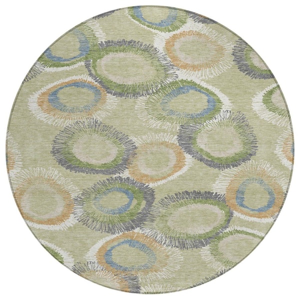 Addison Rugs Chantille Machine Washable Indoor/Outdoor Abstract ACN2278 Aloe 8 ft. x 8 ft. Area Rug