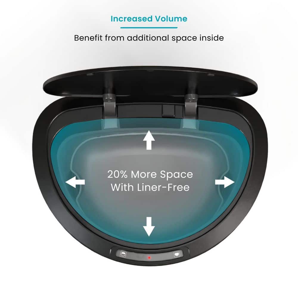 13 Gallon Black Stainless Steel Touchless Trash Can with Motion Sensor